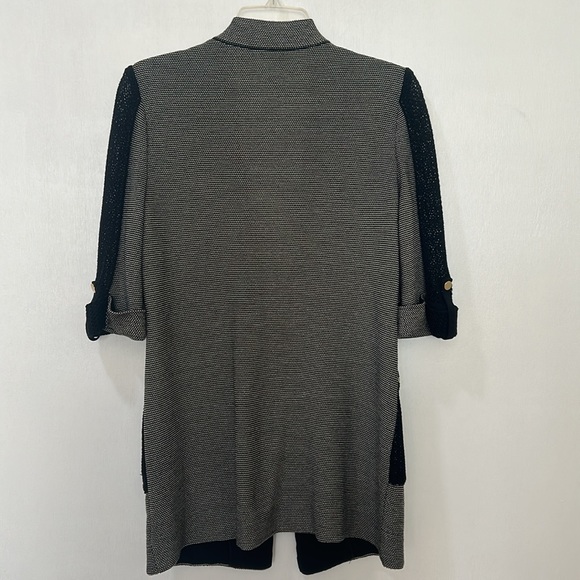 MISOOK FIT BLAZER WOMEN SIZE XS BLACK GRAY MESH SLEEVE - Picture 2 of 12